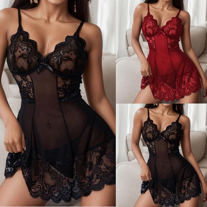 Lace Babydoll Chemise Strap Sleepwear