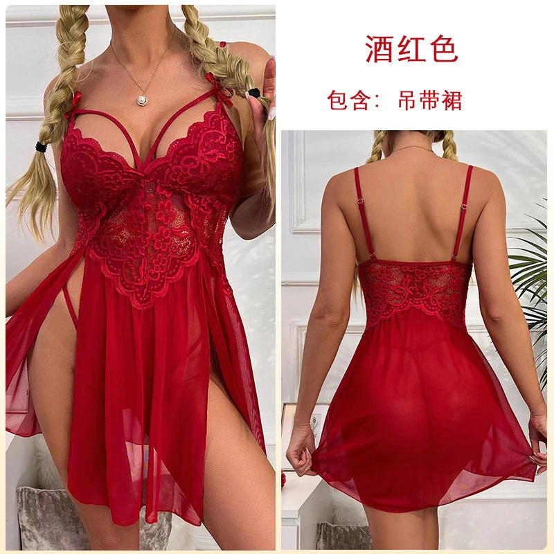 Sheer Mesh with Strappy Detail Nightwear