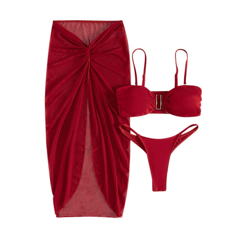 Strappy Bikini Set Women 3 Piece Swimsuit