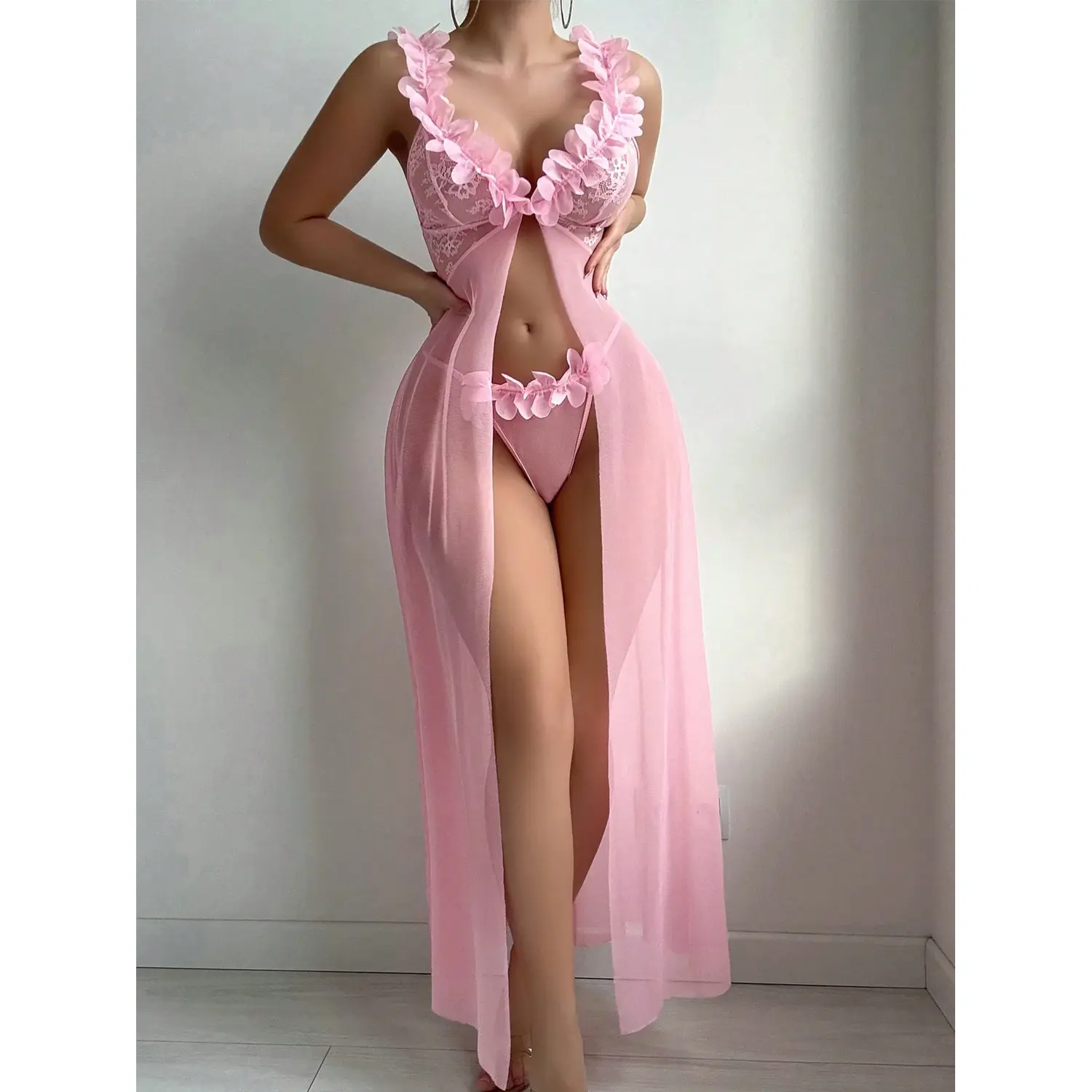 Nightwear - See-through Backless Dress