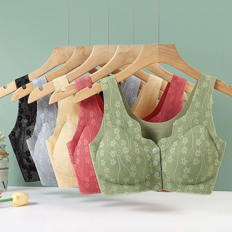 Fashionable Lace Design Front-Button Bra