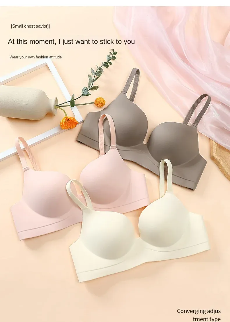 Gathered Seamless Lingerie Push Up Bra