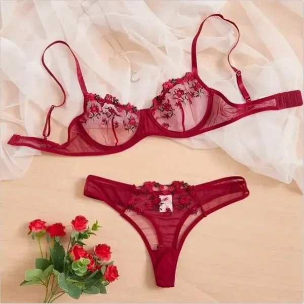 Floral Transparent Lingerie Set